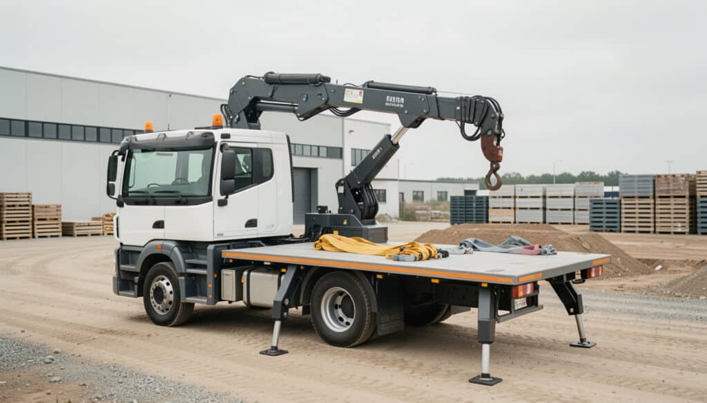 Camion plateau avec grue : usages, capacités et choix